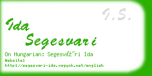 ida segesvari business card